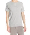 Papi Knit Jersey Short Sleeve Henley Shirt In Grey In Grey