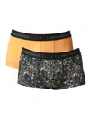 Papi Men's 2-pack Brazilian Trunk Underwear In Black/cadmium Yellow In Multi