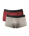 Papi Men's 2-pack Brazilian Trunk Underwear In Chiseled Stone/beet Red In Multi