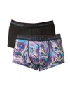 Papi Men's 2-pack Brazilian Trunk Underwear In Pageant Blue/black In Multi