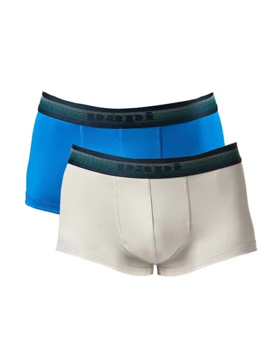 Papi Men's 2-pack Brazilian Trunk Underwear In Quiet Gray/skydiver In Blue