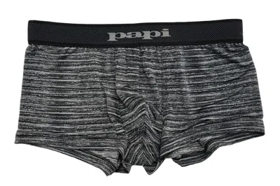 Papi Men's Stripe Trunk Underwear In Charcoal Grey