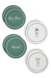 Papier 8-pack Fruits & Couples Coasters In Green