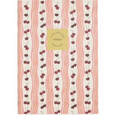 Papier Cherry Wave Notebook In Pink