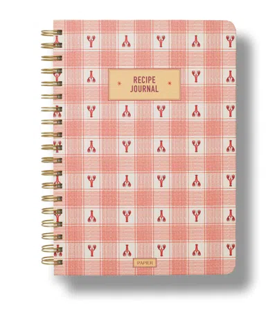 Papier Lobster Gingham Recipe Journal In Red