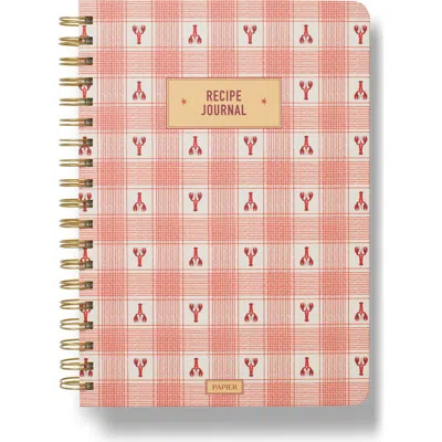 Papier Lobster Gingham Recipe Journal In Pink