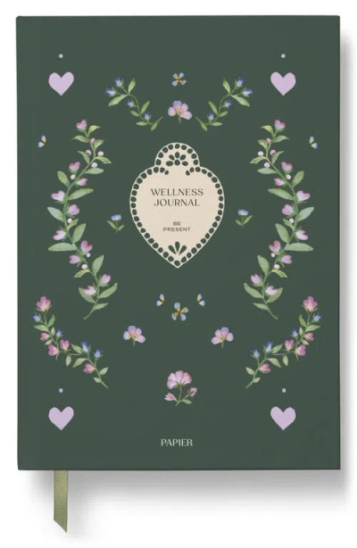 Papier Pressed Flowers Wellness Journal In Green