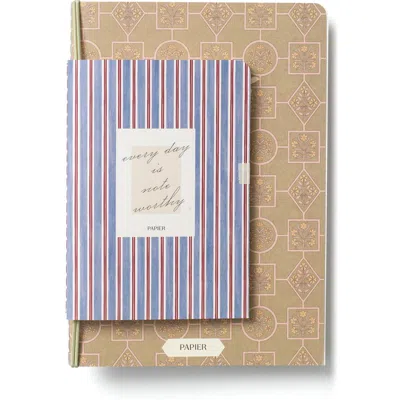 Papier Stripes 2-pack Softcover Notebooks In Multi