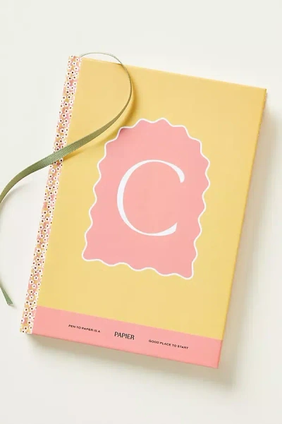 Papier X Anthropologie Monogram Journal In Yellow