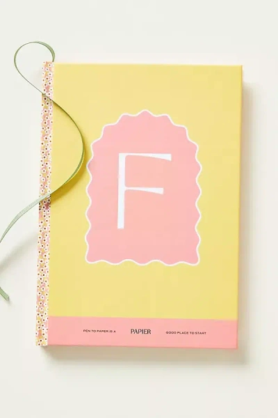 Papier X Anthropologie Monogram Journal In Yellow