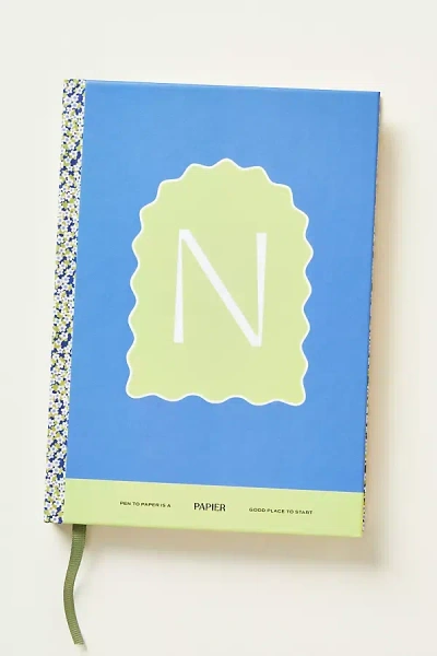 Papier X Anthropologie Monogram Journal In Blue