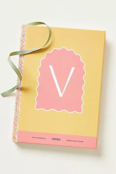 Papier X Anthropologie Monogram Journal In Pink