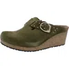 Papillio Fanny Ring-buckle Womens Suede Slip On Clogs In Gold