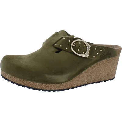 Papillio Fanny Ring-buckle Womens Suede Slip On Clogs In Gold