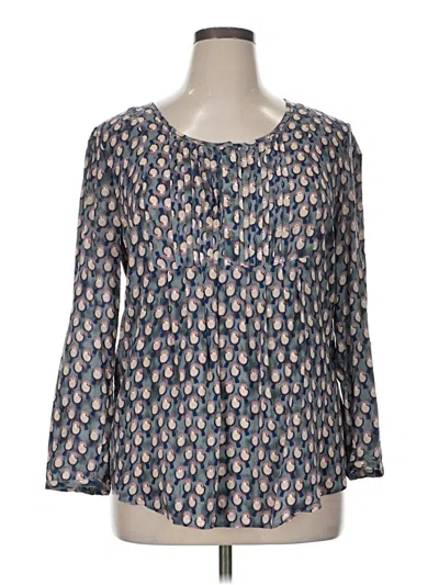 Pre-owned Papillon 3/4 Sleeve Blouse In Blue