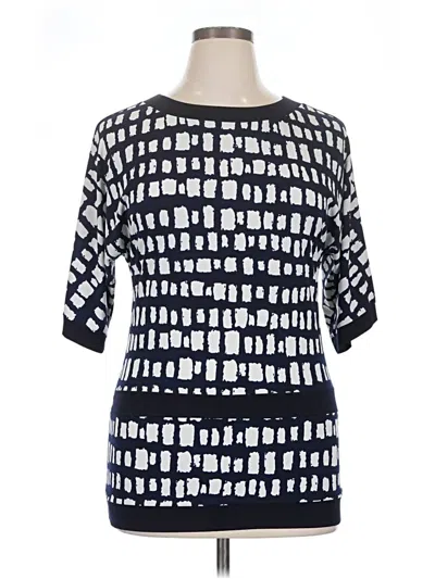 Pre-owned Papillon 3/4 Sleeve Top Blue Square Neckline Tops