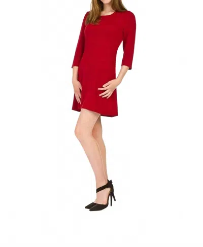Papillon A-line Solid Sweater Dress In Red