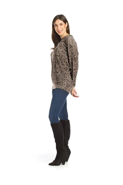 Papillon Animal Print Oversized Sweatshirt In Blush In Brown