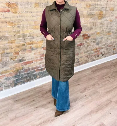 Papillon Aspen Puffer Vest In Olive In Green