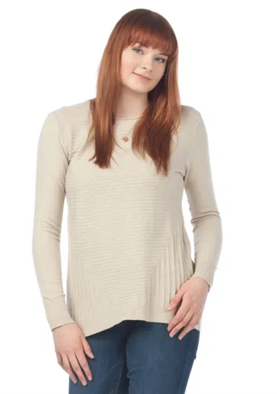 Papillon Assymetrical Stripe Sweater In Beige In Neutral