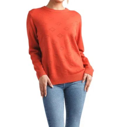 Papillon Autumn Glow Diamond Sweater In Orange In Multi
