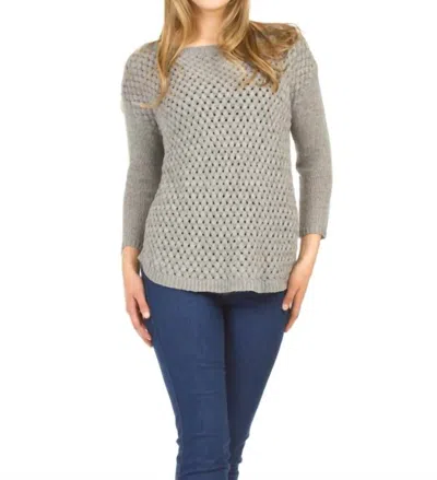 Papillon Basket Weave Shirt Hem Sweater In Black In Multi
