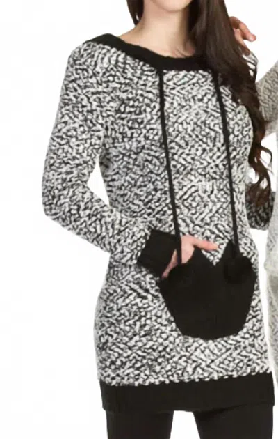 Papillon Boucle Hooded Tunic In Black