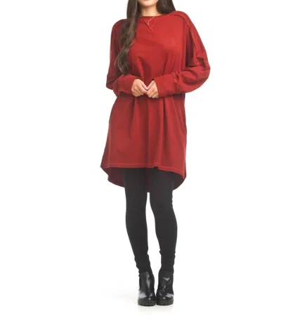 Papillon Brushed Super Soft Extended Sleeve Dress In Rust
