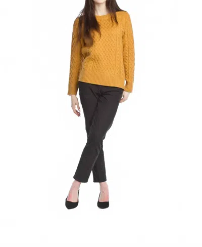 Papillon Cable Knit Sweater In Mustard In Multi
