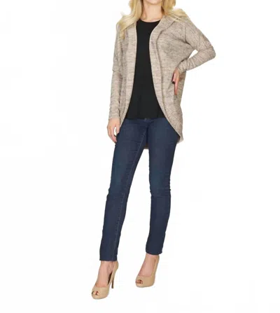 Papillon Cacoon Sweater Cardigan With Hood In Oatmeal Heather In Neutral