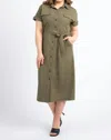 Papillon Callie Mid-length Utility Shirtdress In Khaki In Multi