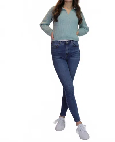Papillon Chenille Polo Sweater In Sea Foam In Green