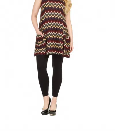 Papillon Chevron Swing Sweater Dress With Pockets In Red In Multi