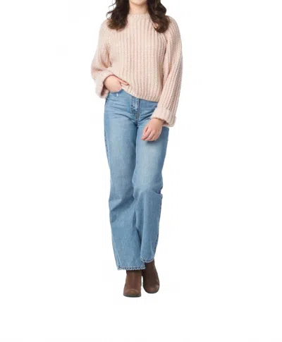 Papillon Chunky Cropped Sweater In Rose In Multi