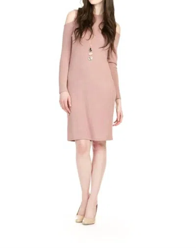 Papillon Cold Shoulder Mock Neck Midi Sweater Dress In Rose In Multi