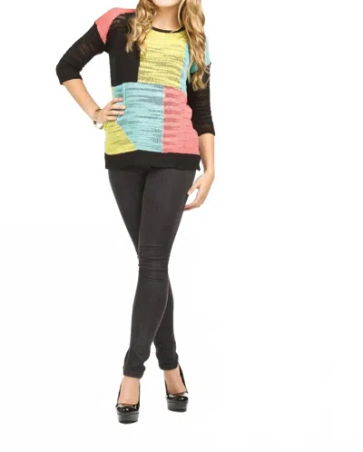 Papillon Color Block Sweater In Black/multi