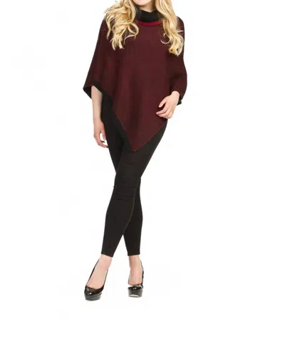 Papillon Cowl Neck Poncho In Red