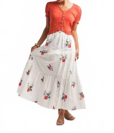 Papillon Cropped Short Sleeve Top In Rust In Red