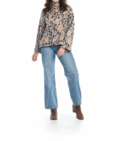 Papillon Floral Jacquard Mock Neck Sweater In Multi