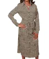 Papillon Geometric Print Collard Button Front Dress In Beige In Brown