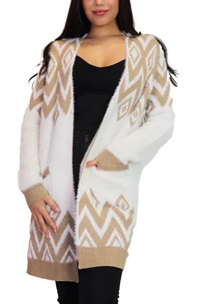 Papillon Global Knit Cardigan In Beige In Multi