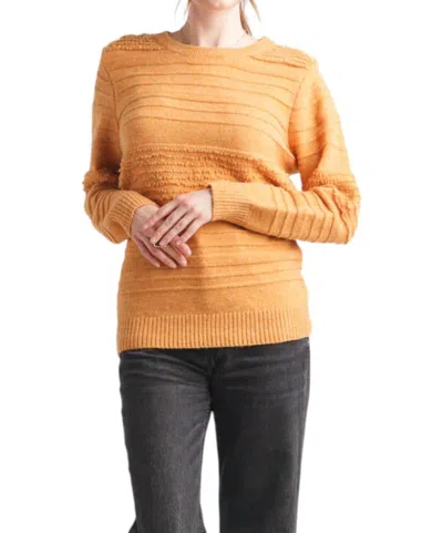 Papillon Golden Hour Textured Stripe Sweater In Mustard In Yellow