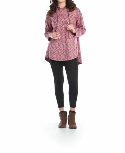 Papillon Heathered Oversized Tunic With Pockets In Burgundy In Purple