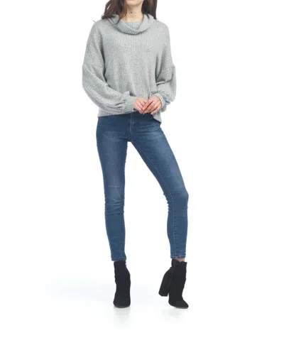 Papillon Heathered Soft Brushed Sweater In Heather Grey In Gray