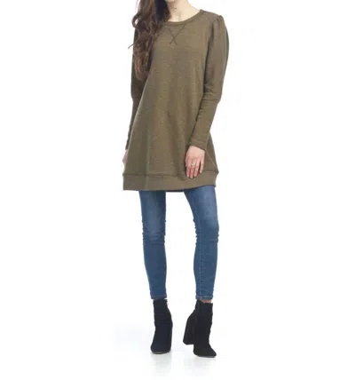 Papillon Heathered Sweater Dress In Khaki In Brown