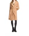 Papillon Lapel Belted Coat With Pockets In Camel In Brown