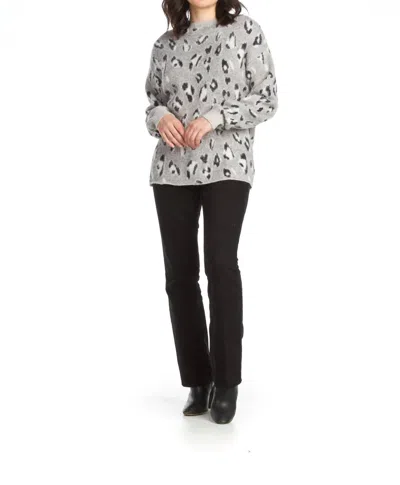 Papillon Leopard Print Sweater In Grey In Gray