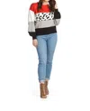 Papillon Leopard Stripe Sweater In Red/black In Multi
