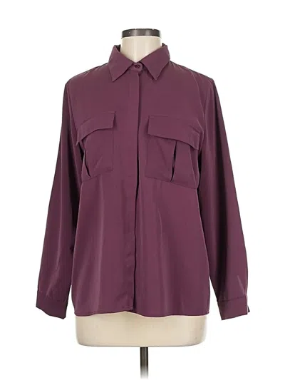 Pre-owned Papillon Long Sleeve Blouse In Burgundy