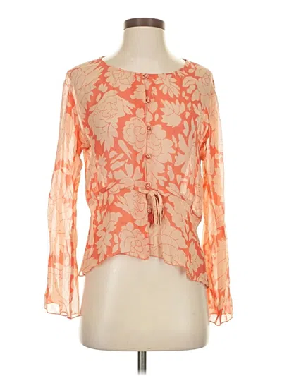 Pre-owned Papillon Long Sleeve Blouse In Orange